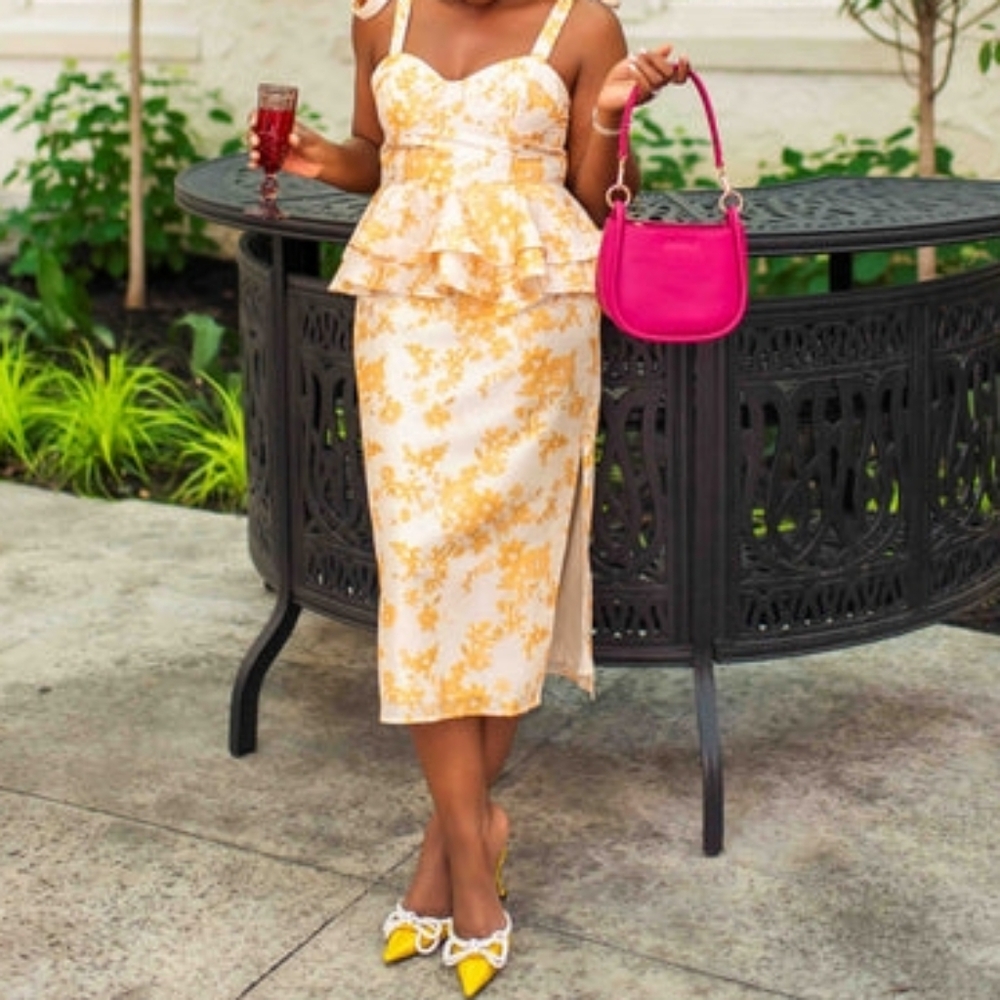 NWT ANTHRO | $297 Hutch Peplum Midi Dress